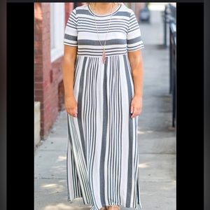 Chic Soul Striped Maxi Dress Size 1x - image 1